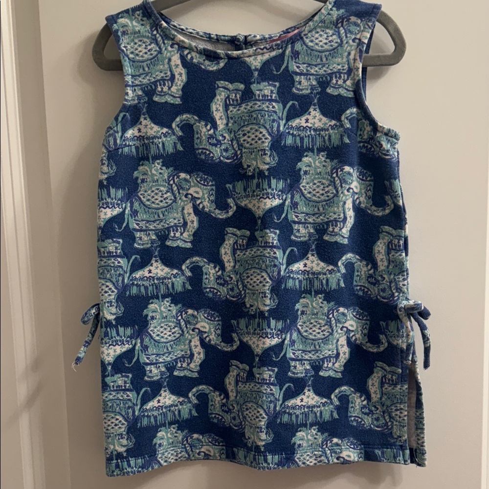 Lilly Pulitzer Blue Elephant Print Kids Dress